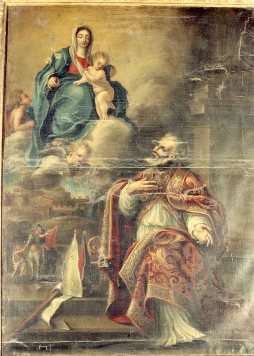 tableau : La Vierge à l'Enfant vénérée par Saint Martin