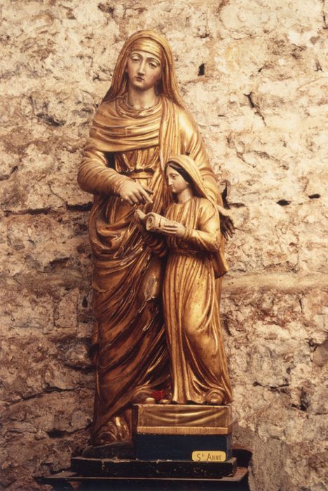 groupe sculpté : Sainte Anne enseignant la Vierge