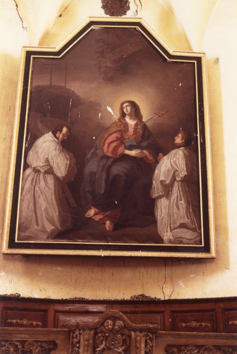 Tableau : La Vierge des sept douleurs avec deux pénitents