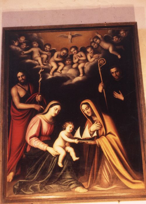 tableau : Vierge, l'Enfant, Sainte Anne, Saint Jean Baptiste et Saint Benoît