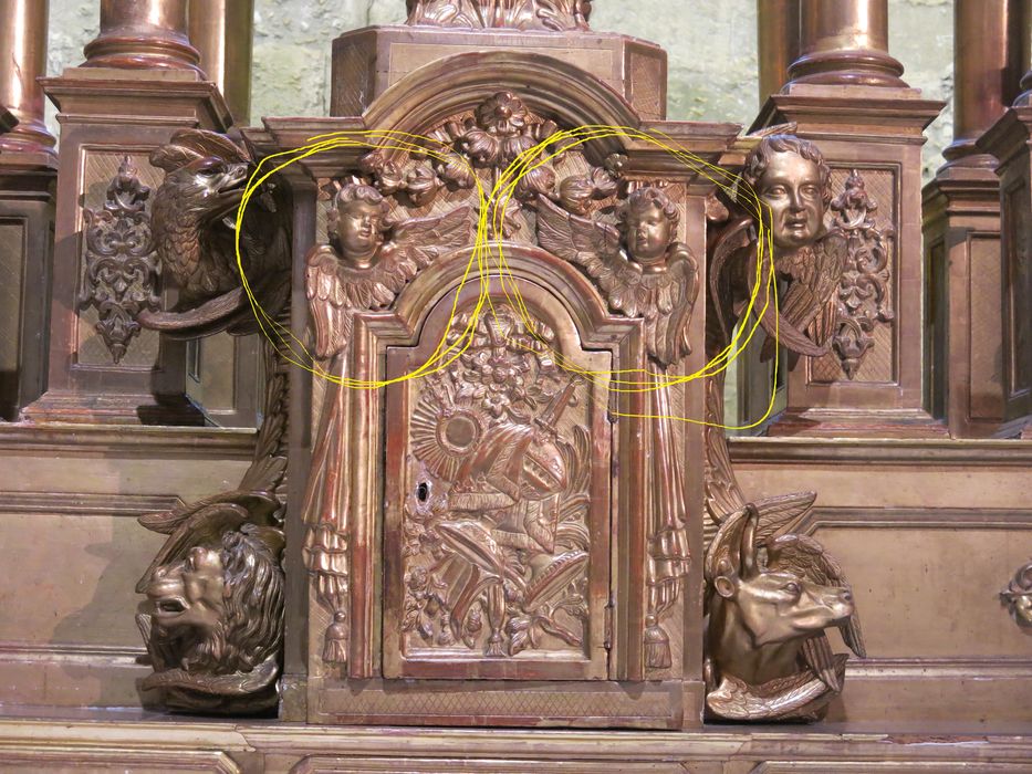 tabernacle du maître-autel, localisation des éléments volés en 2025
