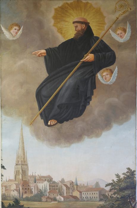 tableau : saint Venant bénissant la ville de Fontenay-le-Comte