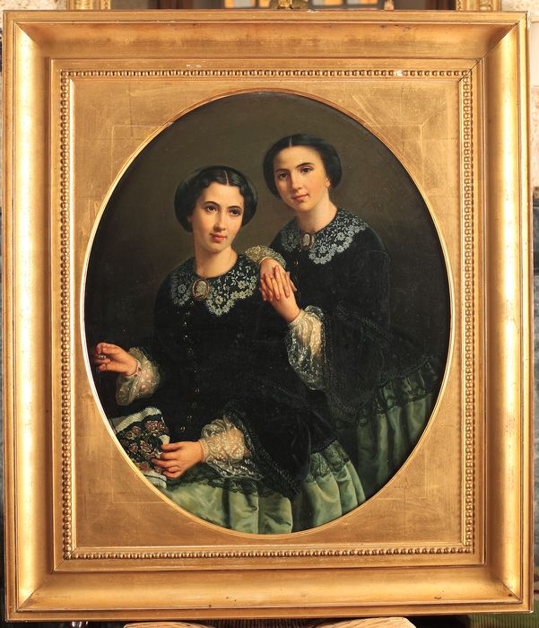 tableau, cadre : Portait de Clémentine Fillon et Gabrielle Fillon - © Ministère de la Culture (France), Conservation des antiquités et des objets d’art de Vendée – Tous droits réservés 