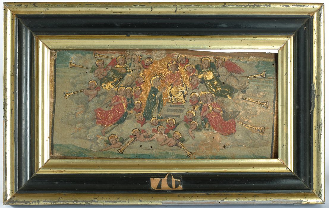 tableau (panneau peint) : Le couronnement de la Vierge - © Ministère de la Culture (France), Conservation des antiquités et des objets d’art de Vendée – Tous droits réservés 