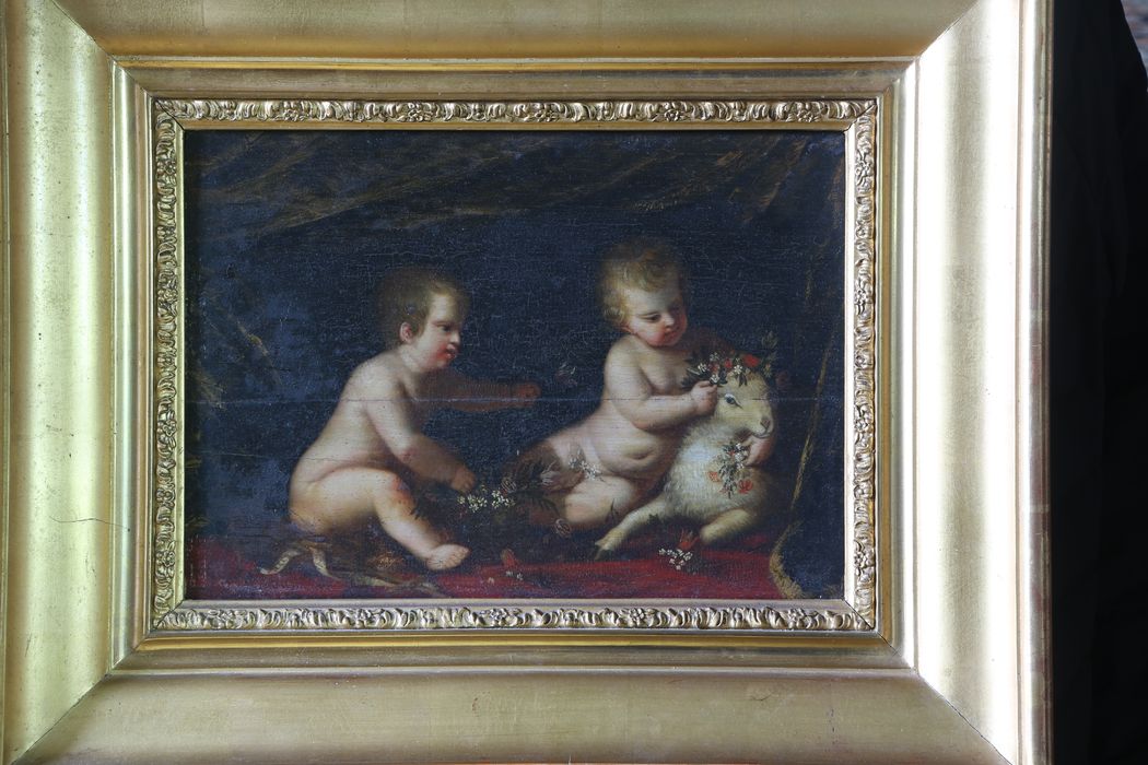 tableau (panneau peint) : L'Enfant Jésus et saint Jean-Baptiste enfant - © Ministère de la Culture (France), Conservation des antiquités et des objets d’art de Vendée – Tous droits réservés 