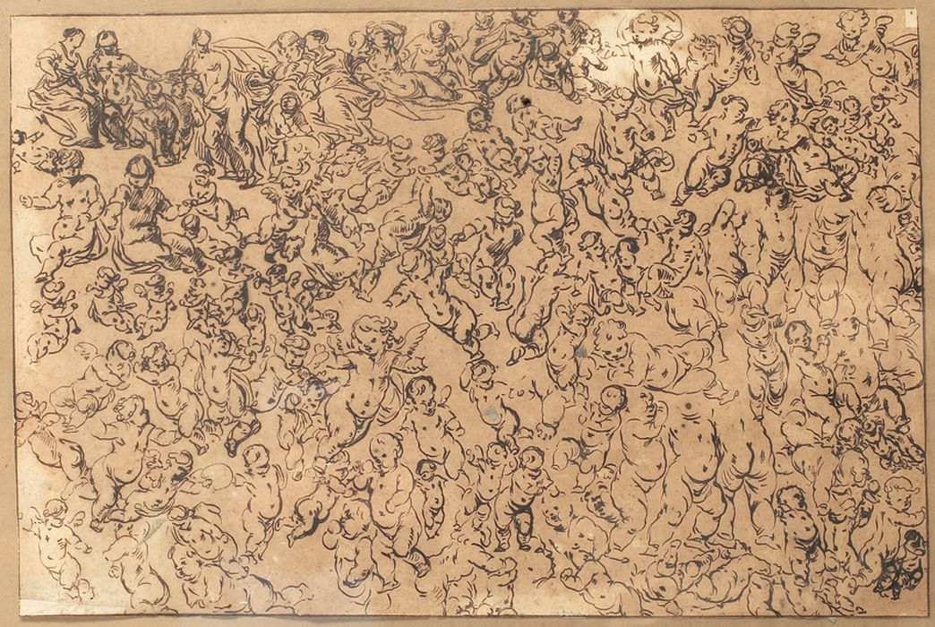 dessin : Foule de Putti - © Ministère de la Culture (France), Conservation des antiquités et des objets d’art de Vendée – Tous droits réservés
