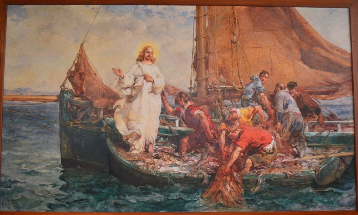tableau : la Pêche miraculeuse - © Ministère de la Culture (France), Conservation des antiquités et des objets d’art de Vendée – Tous droits réservés 