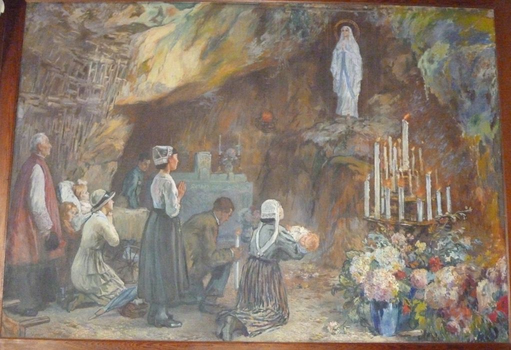 tableau : Prière de la Grotte de Lourdes - © Ministère de la Culture (France), Conservation des antiquités et des objets d’art de Vendée – Tous droits réservés