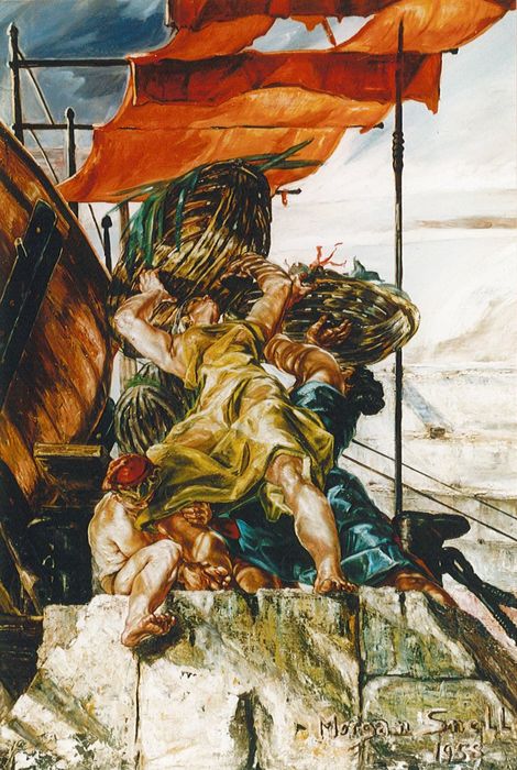 tableau : Les ravisseurs de la mer, La tour d'Arundel, détail