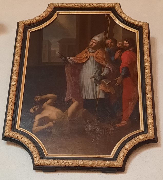 tableau : Saint Melaine délivrant un de ses religieux possédé du démon