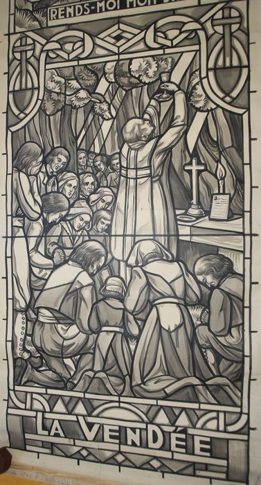carton de vitrail n°2 : La Messe dans les bois, détail