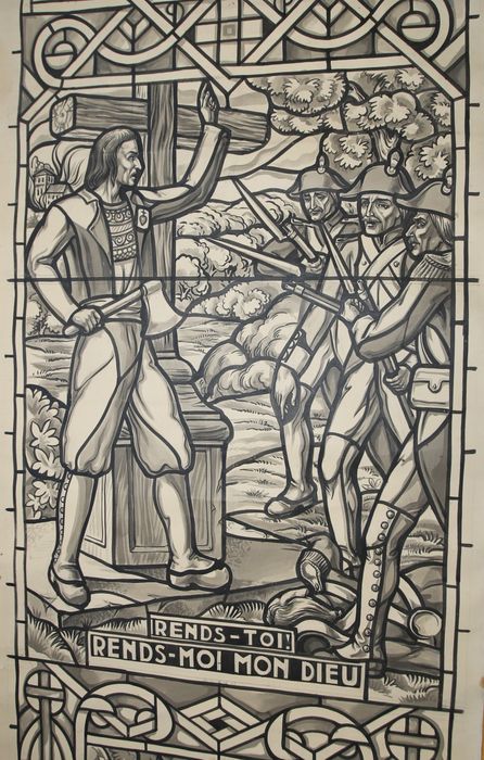 carton de vitrail n°2 : La Messe dans les bois, détail