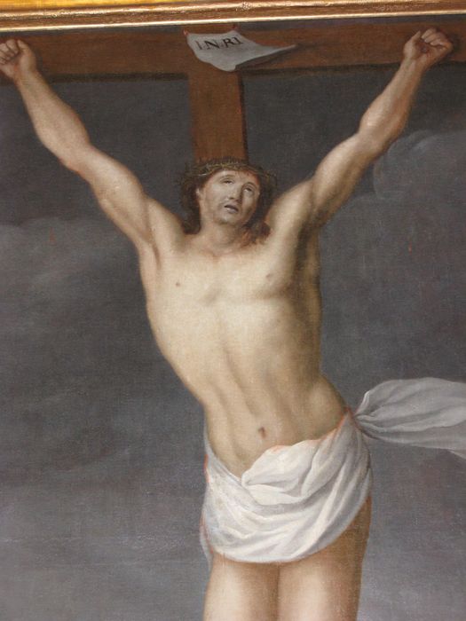 tableau : Christ en croix, vue partielle