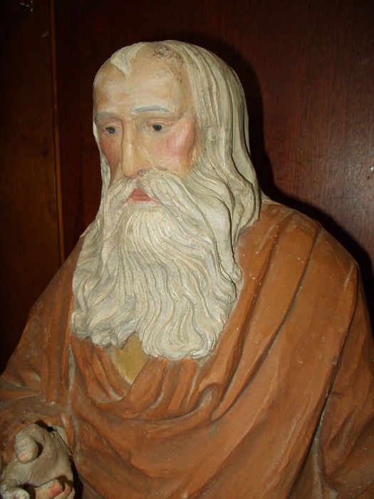 statue : Saint sans attribut (saint Paul ?), vue partielle