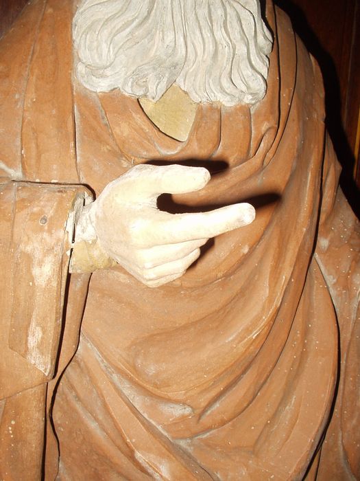 statue : Saint sans attribut (saint Paul ?), détail