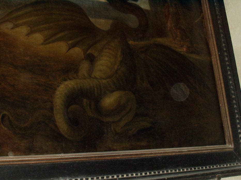 tableau : Saint Georges à cheval, détail - © Ministère de la Culture (France), Conservation des antiquités et des objets d’art de la Vienne – Tous droits réservés 
