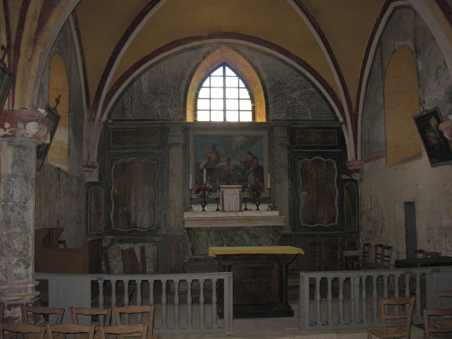 lambris de revêtement (boiseries du choeur), tableau : Martyre de saint Symphorien - © Ministère de la Culture (France), Conservation des antiquités et des objets d’art de la Vienne – Tous droits réservés 
