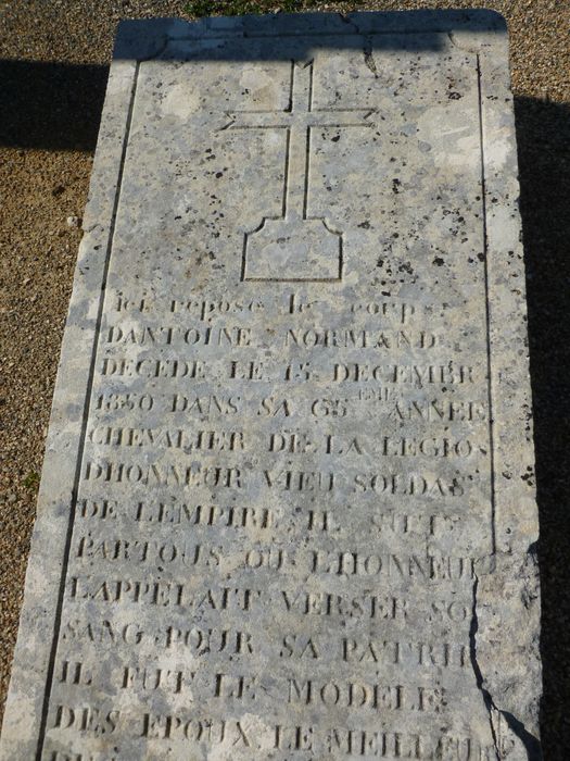 dalle funéraire d'Antoine Normand