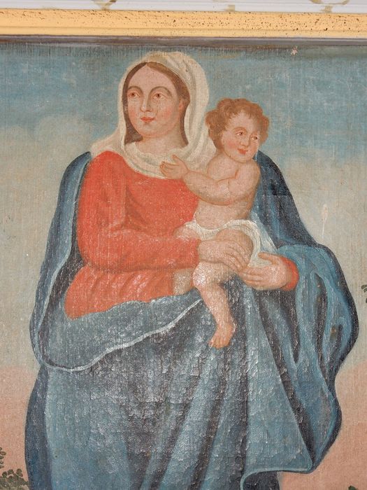 tableau : Vierge à l'Enfant, vue partielle