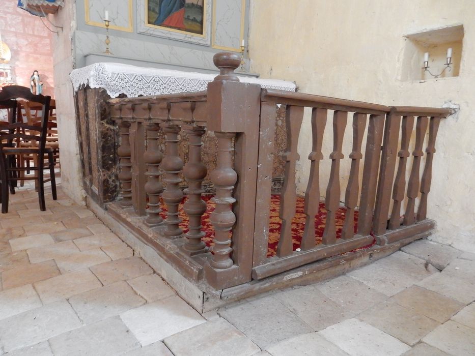 clôture d'autel (balustrade) de l'autel droit