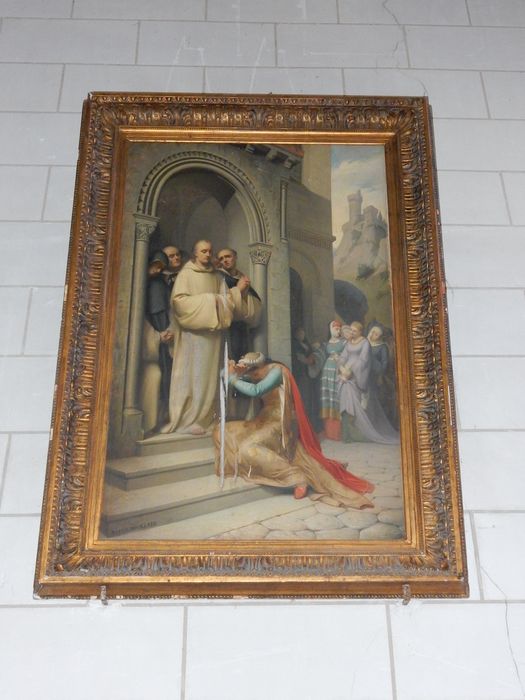 tableau : Pénitente prosternée devant des Carmes - © Ministère de la Culture (France), Conservation des antiquités et des objets d’art de la Vienne – Tous droits réservés
