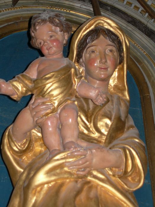 statue : Vierge à l'Enfant, vue partielle