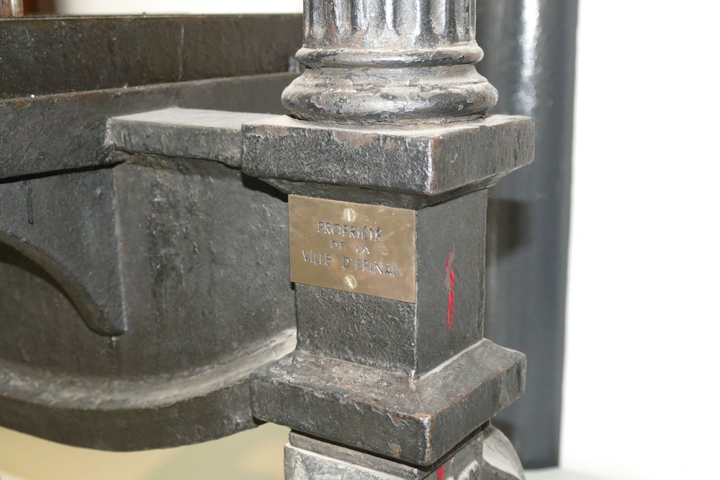 machine à imprimer par typographie (presse typographique manuelle), détail