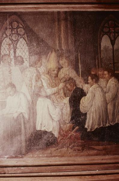 tableau : Saint Germain tonsuré par saint Amâtre