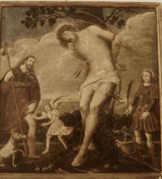 tableau : Saint Roch ; saint Sébastien ; saint Éloi