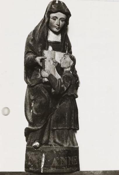 statue (statuette) : Education de la Vierge - © Ministère de la Culture (France), Conservation des antiquités et objets d'art de l'Yonne, tous droits réservés