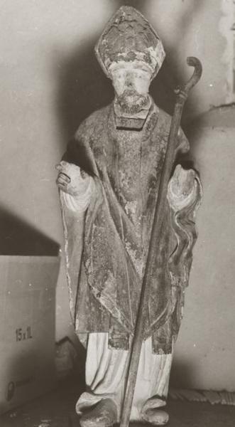 statue : Saint évêque (Saint Nicolas?) - © Ministère de la Culture (France), Conservation des antiquités et objets d'art de l'Yonne, tous droits réservés