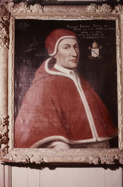 tableau : Portrait du cardinal Pierre Roger, archevêque de Sens (1329-1330), futur Pape Clément VI - © Ministère de la Culture (France), Conservation des antiquités et objets d'art de l'Yonne, tous droits réservés