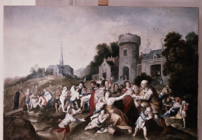 tableau : oeuvres de miséricorde - © Ministère de la Culture (France), Conservation des antiquités et objets d'art de l'Yonne, tous droits réservés