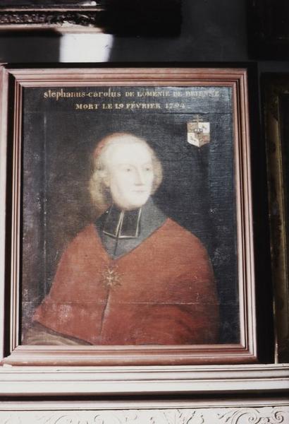 tableau : Portrait du cardinal Loménie de Brienneé archevêque de Sens (+1793) - © Ministère de la Culture (France), Conservation des antiquités et objets d'art de l'Yonne, tous droits réservés