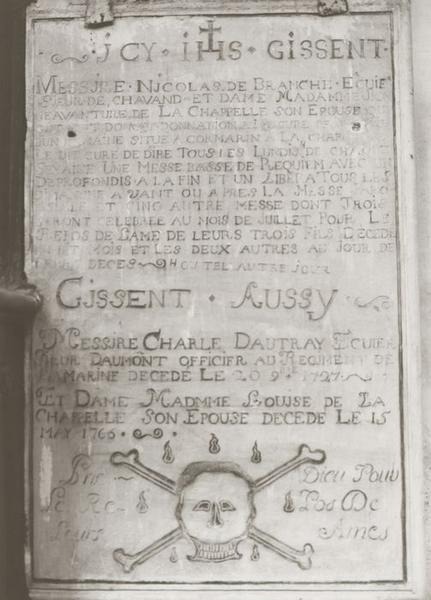 plaque funéraire de Nicolas de Branches et Nicolas d'Autray - © Ministère de la Culture (France), Conservation des antiquités et objets d'art de l'Yonne, tous droits réservés