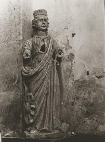 statue : Sainte Catherine - © Ministère de la Culture (France), Conservation des antiquités et objets d'art de l'Yonne, tous droits réservés