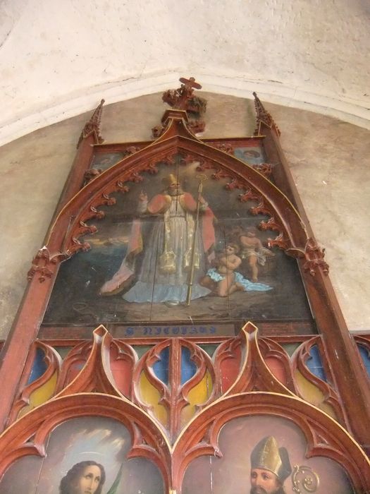 autel, retable (autel latéral), vue partielle - © Ministère de la Culture (France), Conservation des antiquités et des objets d'art de l'Yonne – Tous droits réservés