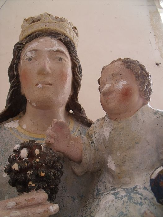 statue : Vierge à l'Enfant, vue partielle