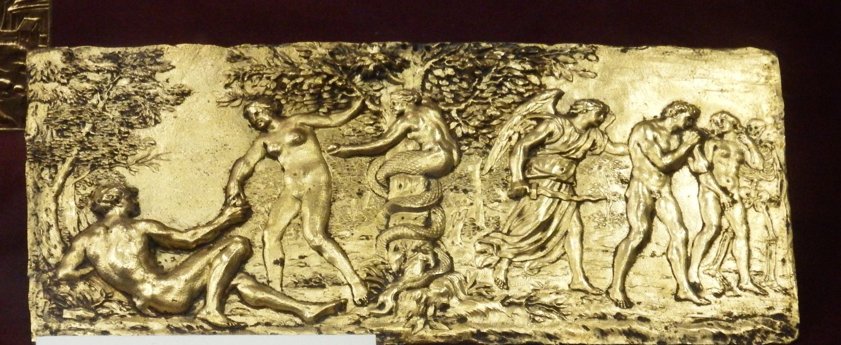 bas-relief : La Chûte d'Adam, Adam et Eve chassés du Paradis