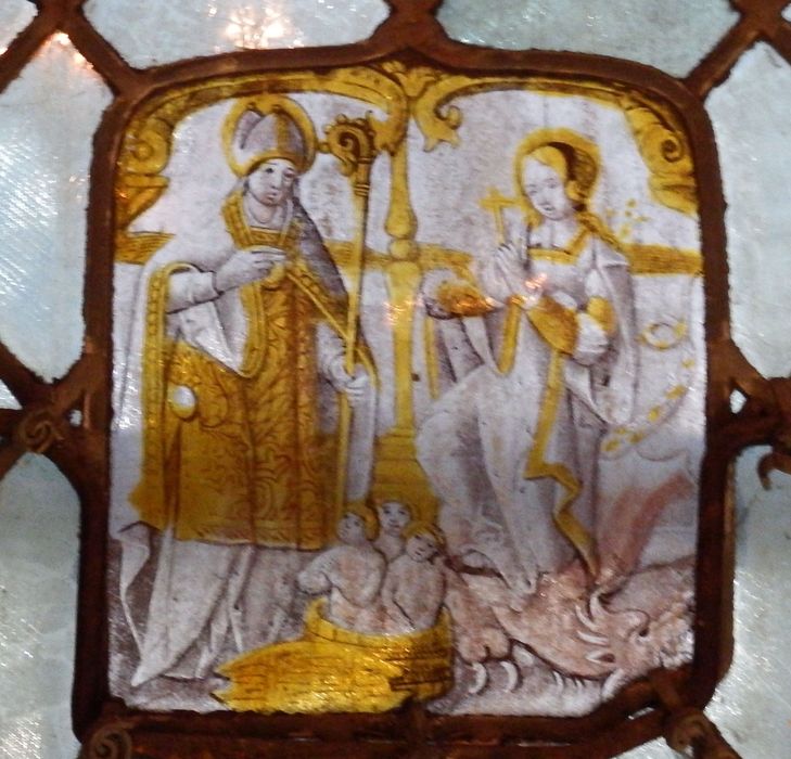 Verrière : Saint Nicolas et sainte Marguerite