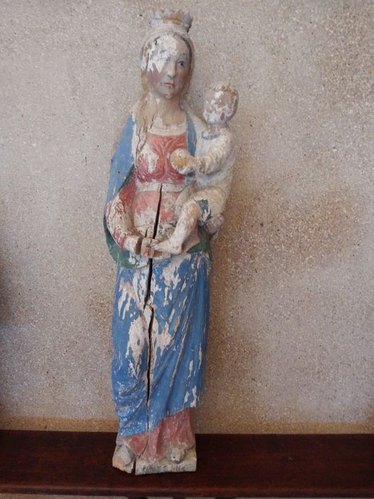 statue (statuette) : Vierge à l'Enfant - © Ministère de la Culture (France), Conservation des antiquités et des objets d’art de l’Yonne – Tous droits réservés