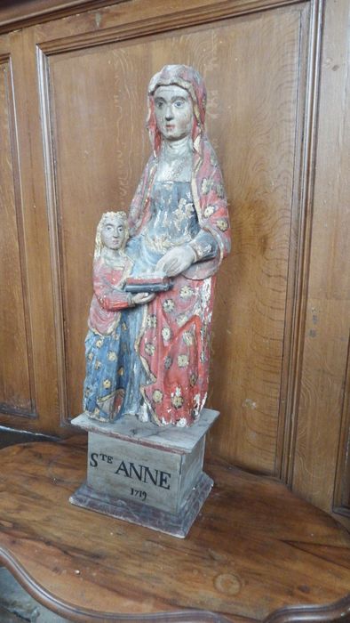 groupe sculpté : Education de la Vierge - © Ministère de la Culture (France), Conservation des antiquités et des objets d’art de l'Yonne – Tous droits réservés 