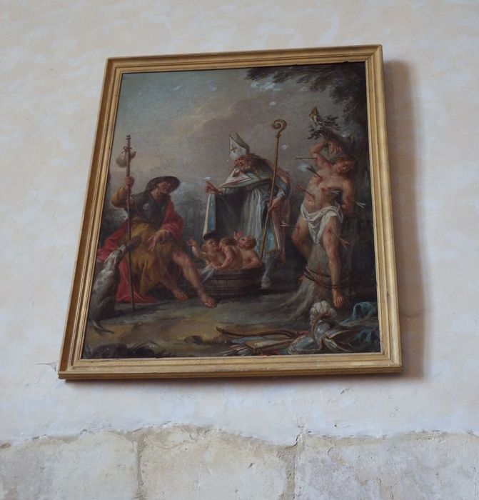 tableau : Saint Nicolas, saint Sébastien, saint Roch