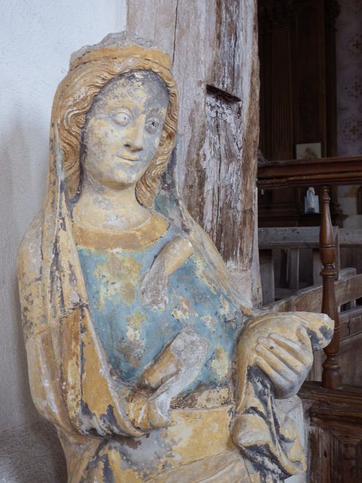 statue : Vierge à l'Enfant, vue partielle