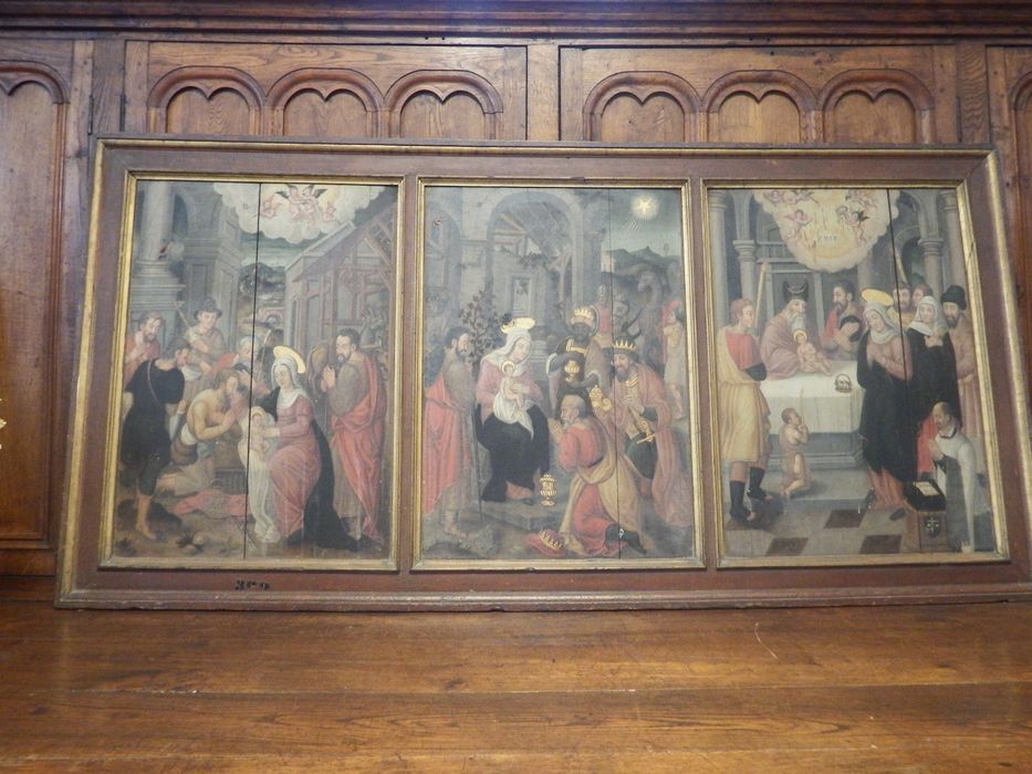 triptyque : Adoration des bergers, Adoration des Mages, Présentation au temple