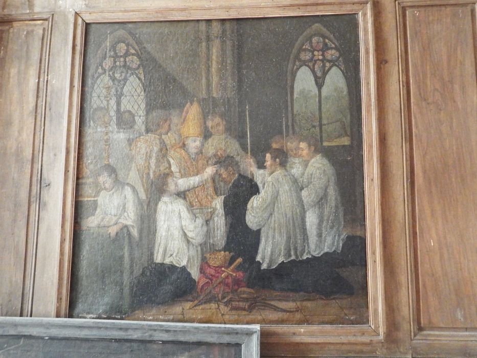 tableau : Saint Germain tonsuré par saint Amâtre