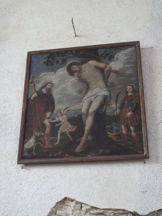 tableau : Saint Roch, saint Sébastien et saint Éloi