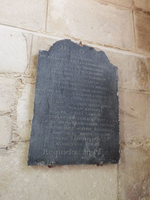 plaque funéraire de Catherine Petit-Dumeny
