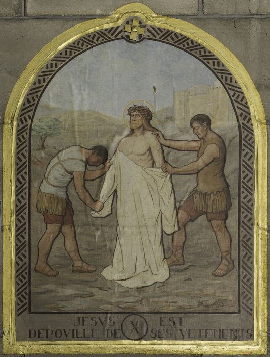 tableau (chemin de croix), détail de la station 10