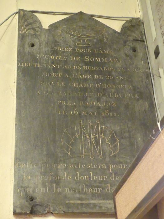 dalle funéraire d'Emile de Sommariva - © Ministère de la Culture (France), Conservation des antiquités et des objets d’art de Seine-Saint-Denis – Tous droits réservés